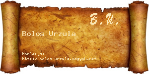 Bolos Urzula névjegykártya